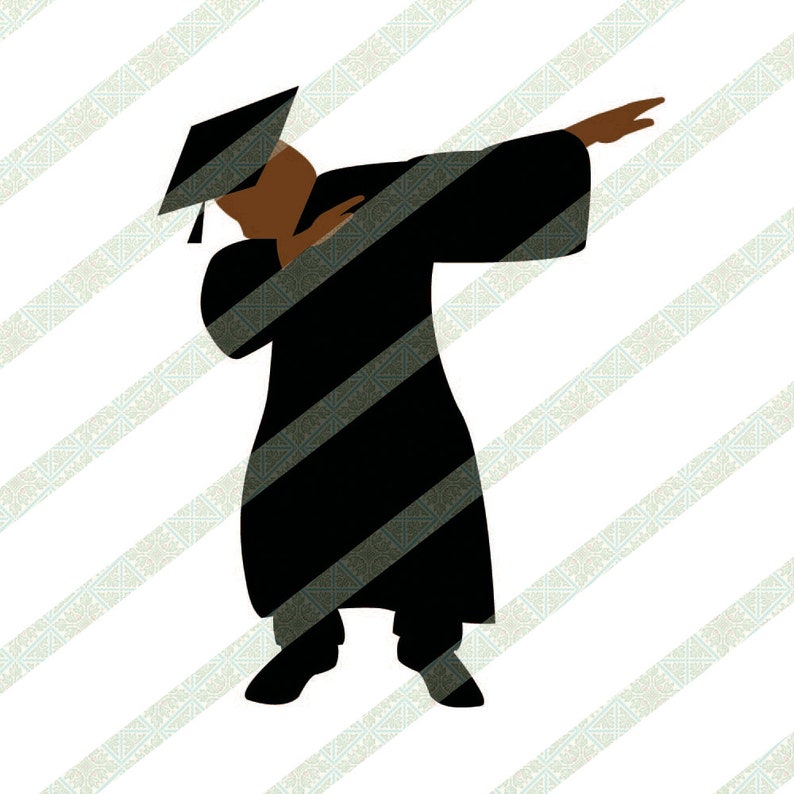 Download Black Man Graduate Dabbing SVG DXF in Graduation Gown ...