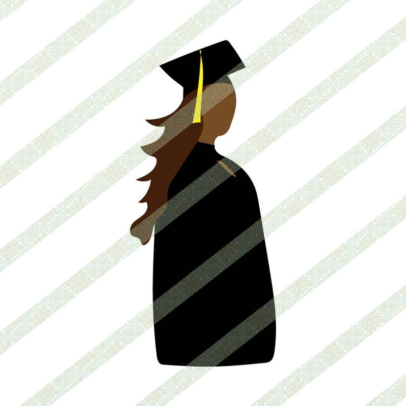 Download Black Woman Graduate SVG PNG in Graduation Cap & Gown ...