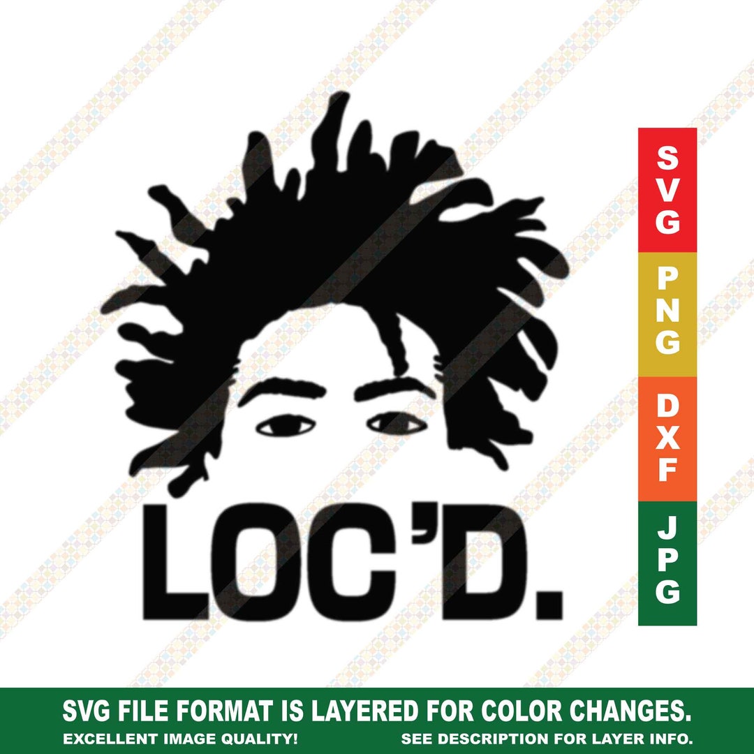 Black Man With Short Freeform Locs / Dreadlocks Loc'd SVG PNG JPG ...
