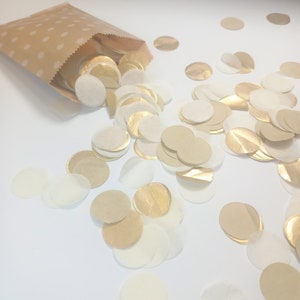 Biodegradable Wedding Confetti - Ivory and Gold