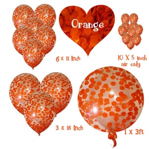 Biodegradable Orange confetti balloons  in 4 sizes FREE ribbon halloween horror scarey party birthday decoration helium