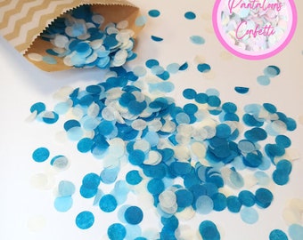 Eco Biodegradable Wedding Confetti - Teal Blue, Pale Blue, and Ivory