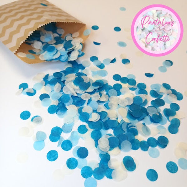 Eco Biodegradable Wedding Confetti - Teal Blue, Pale Blue, and Ivory