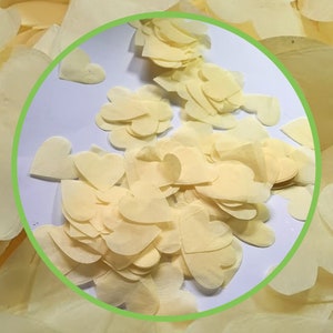 Eco Biodegradable Confetti Hearts  - Pale Yellow