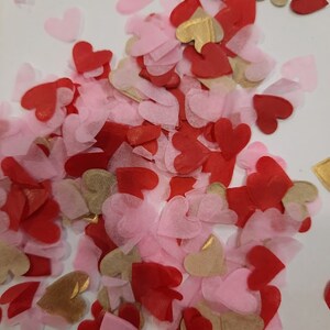 Eco Biodegradable Wedding Heart Confetti - Gold, Red, and Pink Bulk Confetti 5-100 tbsp for Birthdays & throwing at the bride