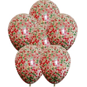 Xmas Confetti Ballonnen Biologisch afbreekbaar + GRATIS lint kerst nieuwjaar huwelijksfeest plafond decoratie helium latex lucht gevuld
