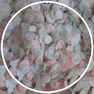 Eco Biodegradable Confetti - Blush, Light Grey and White