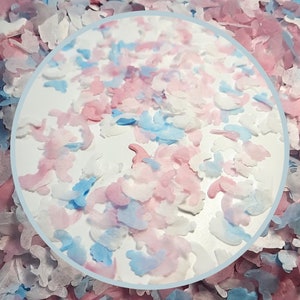 Eco Biodegradable Baby Shower, Christening Confetti - Pale Blue, Pale Pink and White