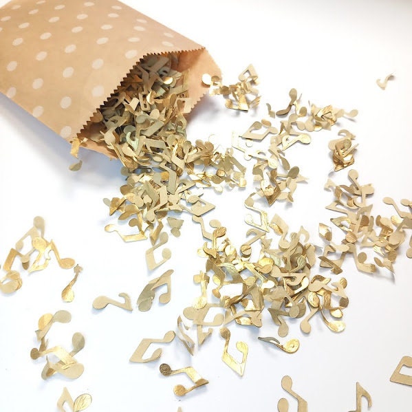 Biodegradable Wedding Music Notes Confetti - Silver and Gold - Etsy