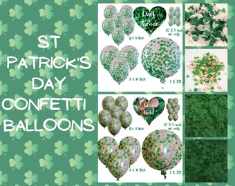 St Patricks Day Vert Blanc et Or mélanges de ballons confettis Colours