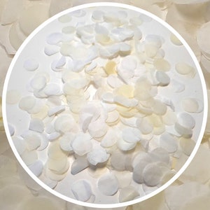 Confete Eco Biodegradável para Casamento e Festa - Creme e Branco