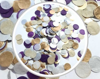 Eco Biologisch afbreekbare bruiloft Confetti - Zilver, Paars &Goud