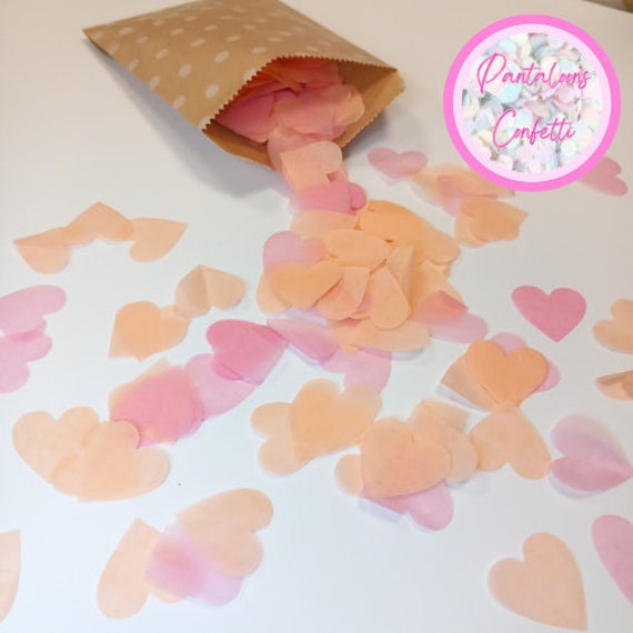 100g Papier Confettis Tissu Biodégradable Cœur Blanc Confettis