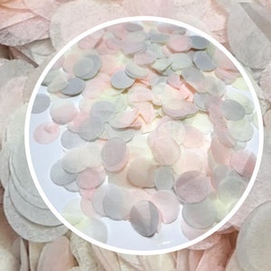 Eco Biodegradable Wedding Confetti Light Grey and Blush  Hearts, Stars, or Circles