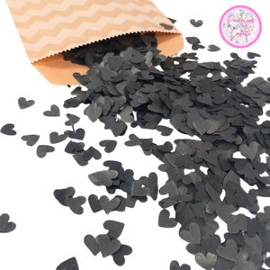 Biodegradable Wedding Confetti - Hearts Black
