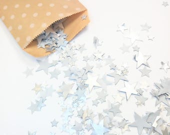 Eco Biodegradable Wedding Star Confetti - Silver
