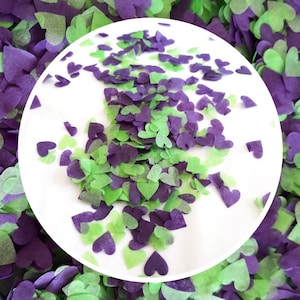 Eco Biodegradable Wedding Confetti - Apple Green, Purple & Gold