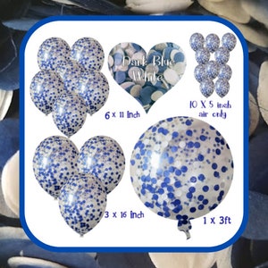 Biodegradable Football confetti balloons - Blue and white