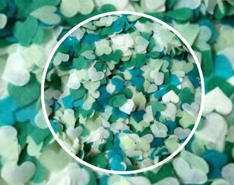 Eco Biodegradable Confetti Teal, Dark Green, White and Willow Green