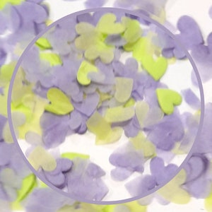 Eco Biodegradable Wedding Heart Confetti -  Lavender and Lime Green