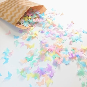 Biodegradable Wedding Butterfly Confetti -  Pastel rainbow colours