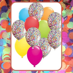 Biodegradable Rainbow confetti & plain balloons