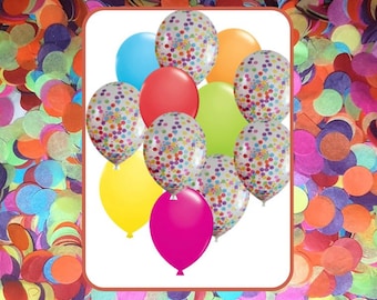 Biodegradable Rainbow confetti & plain balloons