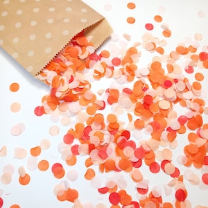 Confettis de mariage biodégradables - orange sanguine, orange, fard à joues, pêche