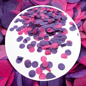Eco Biodegradable Dark Purple and Fuchsia Pink Confetti