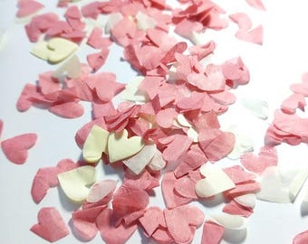 Biologisch abbaubares Konfetti in Rosa und Creme | Hochzeit Konfetti | Tischkonfetti | Konfetti werfen | Party Konfetti |