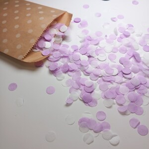 Biodegradable Wedding Confetti Lilac White - Heart and Circles