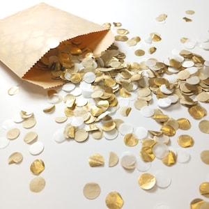 Eco Biodegradable Confetti - Gold & White