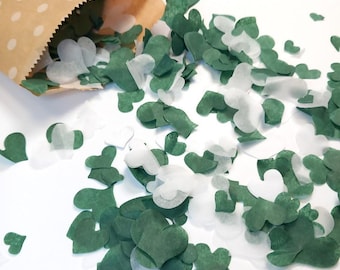 Biodegradable Wedding Confetti - Deep Green and White | wedding | Party | table confetti | throwing Confetti | Ecofriendly | Party | Decor |