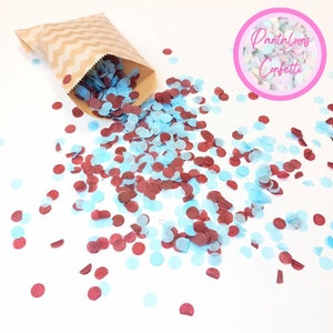 Biodegradable Football Confetti - Burgundy and Pale Blue