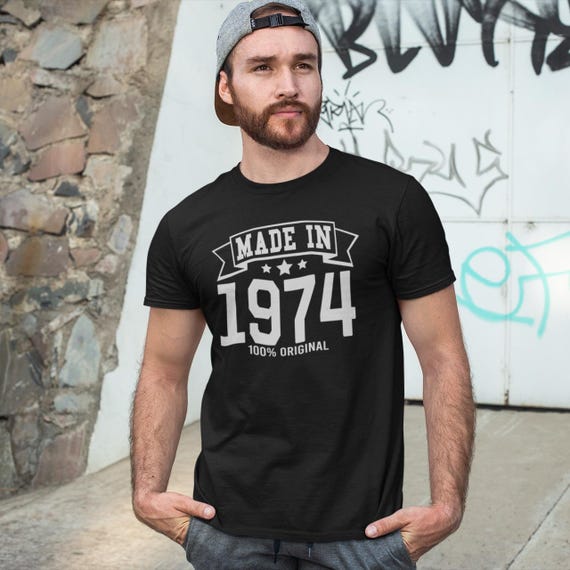 Personalized 1974 Birthday T-Shirt – Made In (Birth Year) Gift For 50th Birthday, Men's Or Women's Fit
