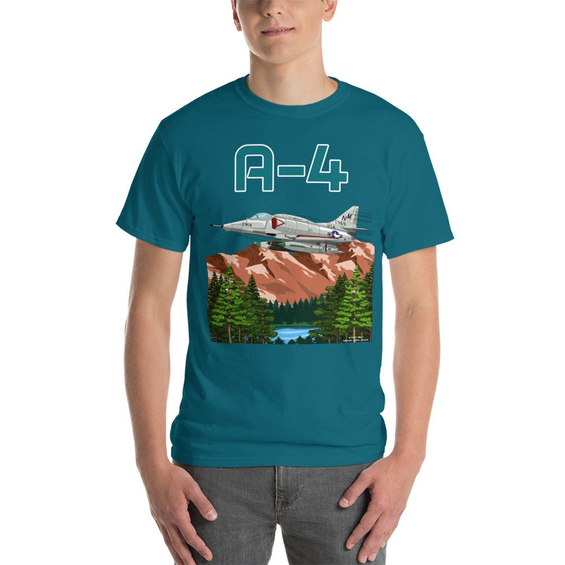 A4 Fighter Jet Short Sleeve TShirt Etsy