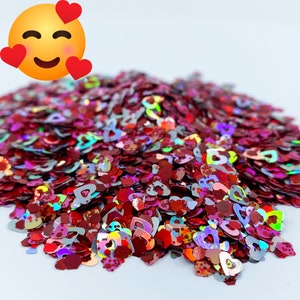 Crazy in Love Hearts and Shapes Solvent Resistant Glitter Lips For tumblers Polyester nail art confetti for slime Valentines Glitter