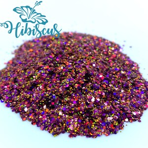 Hibiscus Mix Glitter Solvent Resistant Glitter For tumblers Polyester nail art confetti for slime