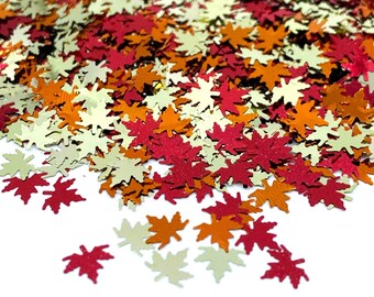 Autumn Leaf Glitter Shapes, Fall Confetti in Chunky Style, Brown, Bronze, Gold Leaf Accents for Nail Art, Seasonal Crafting and Decoration