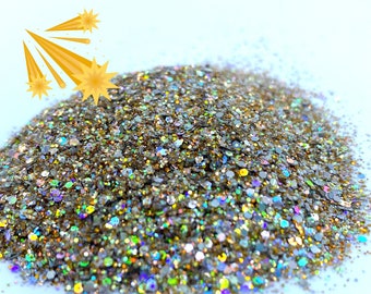 Stardust Gold Mix Glitter Solvent Resistant Glitter For tumblers Polyester nail art confetti for slime