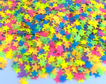 Neon Stars Color Shifting Mixed Glitter, Solvent Resistant Glitter For tumblers Polyester nail art confetti for slime