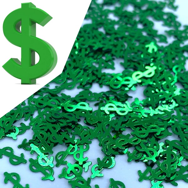 Green Dollar Sign Holographic Holo Glitter Shaped Money sequins, Nail Art, Holographic, Slime, Lip Gloss, Nails, Tumblers, Epoxy, Resin