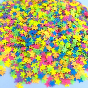 Neon Stars Color Shifting Mixed Glitter, Solvent Resistant Glitter For tumblers Polyester nail art confetti for slime