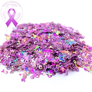 Lavender Cancer Ribbon Glitter - Survivor - Awareness Ribbon Shaped Glitter For tumblers Polyester nail art solvent resistant