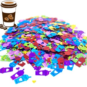 Coffee cup tumbler shape Glitter Solvent Resistant Glitter For tumblers Polyester nail art confetti for slime