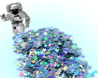 Space Ship Rockets Stars Planets Astronaut Glitter Shape Solvent Resistant For Tumblers Polyester Confetti UV DIY Epoxy Resin Body Nail Art