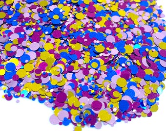 Circus round glitter shapes Solvent Resistant Glitter Lips For tumblers Polyester nail art confetti for slime