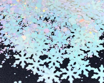 Snow Storm Flakes Christmas Mix Shapes Mix Christmas Solvent Resistant Glitter For tumblers Polyester nail art confetti for slime