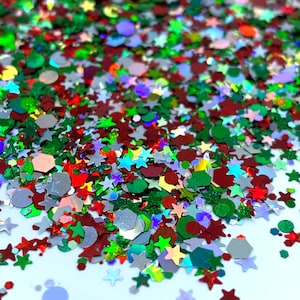 Christmas Joy Shape Mix Christmas Candy Cane Peppermint Solvent Resistant Glitter For tumblers Polyester nail art confetti for slime