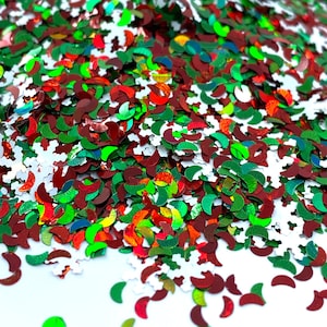 Christmas Moon Shape Mix Christmas Solvent Resistant Glitter For tumblers Polyester nail art confetti for slime